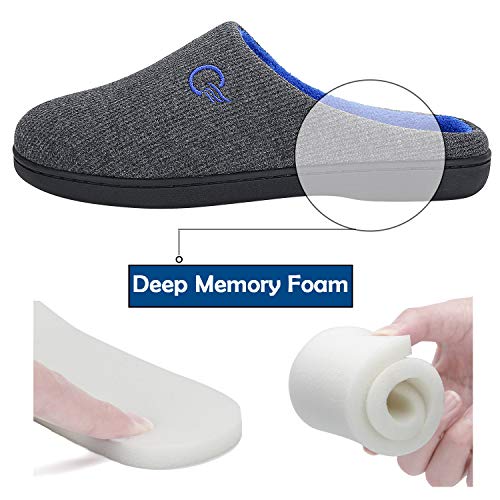 Mishansha Zapatillas de Estar en Casa Hombre Mujer, Zapatillas Casa Memory Foam para Invierno Otoño, Cómodas/Blanditas/Mulliditas y Calientes(Gris, 36/37 EU)