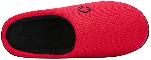 Mishansha Zapatillas de Estar en Casa Hombre Mujer, Zapatillas Casa Memory Foam para Invierno Otoño, Cómodas/Blanditas/Mulliditas y Calientes(Rojo, 42/43 EU)