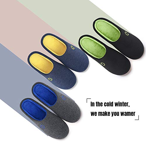 Mishansha Zapatillas de Estar por casa para Hombre Invierno Ultraligero cómodo y Antideslizante,Hombre Negro 42/43 EU