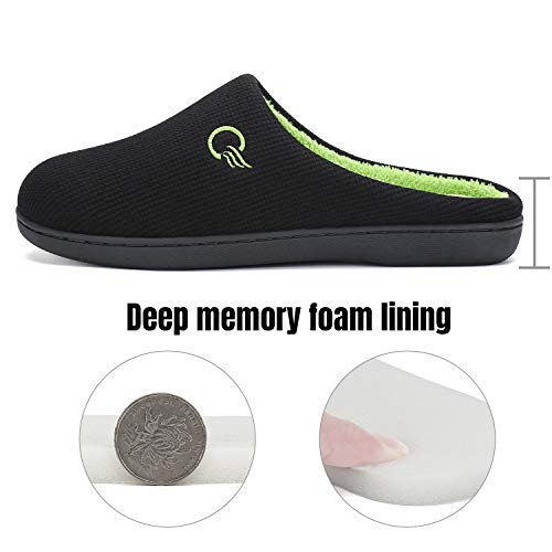 Mishansha Zapatillas de Estar por casa para Hombre Invierno Ultraligero cómodo y Antideslizante,Hombre Negro 42/43 EU