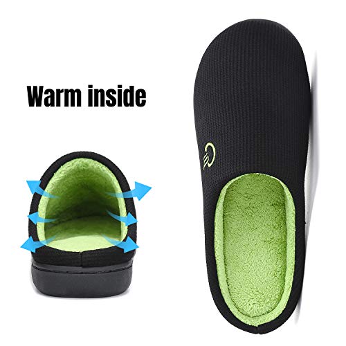 Mishansha Zapatillas de Estar por casa para Hombre Invierno Ultraligero cómodo y Antideslizante,Hombre Negro 42/43 EU