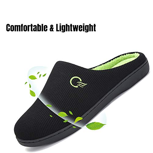 Mishansha Zapatillas de Estar por casa para Hombre Invierno Ultraligero cómodo y Antideslizante,Hombre Negro 42/43 EU