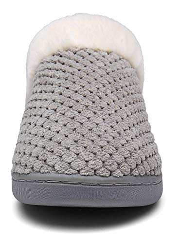 Mishansha Zapatillas De Estar por Casa para Mujer Antideslizante CáLido Invierno Pantuflas Casa Cómodas Suave Memory Foam Slippers,Gris,36/37