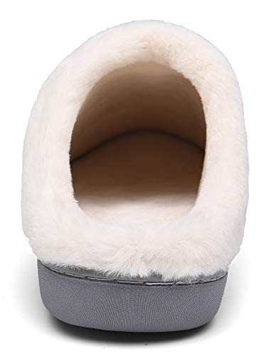 Mishansha Zapatillas De Estar por Casa para Mujer Antideslizante CáLido Invierno Pantuflas Casa Cómodas Suave Memory Foam Slippers,Gris,36/37