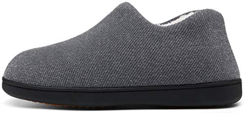 Mishansha Zapatillas Espuma Viscoelástica Hombre Pantuflas Forro Polar Cerrado Mujer Zapatos de Casa Cálidos de Invierno Gris Gr.40