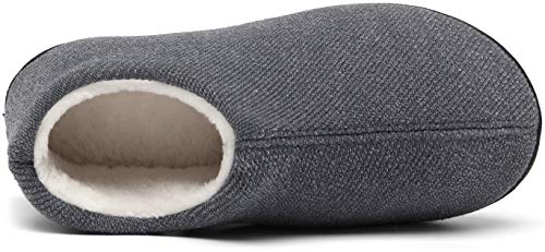 Mishansha Zapatillas Espuma Viscoelástica Hombre Pantuflas Forro Polar Cerrado Mujer Zapatos de Casa Cálidos de Invierno Gris Gr.40