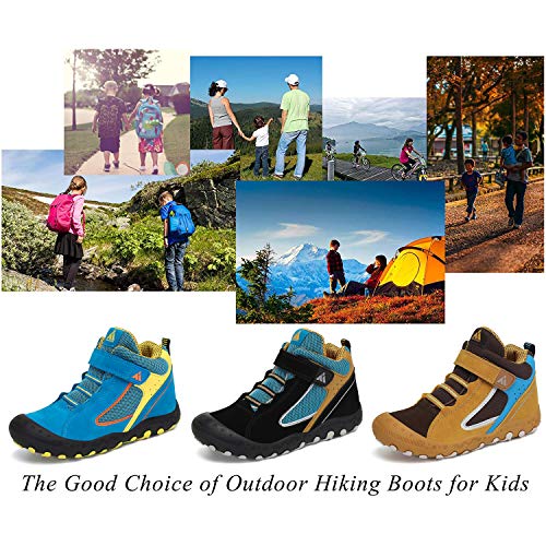 Mishansha Zapatos de Botas de Invierno para Unisex-Niños Botas de Senderismo Cómoda Botas de Montaña Deportiva Azul Gr.29