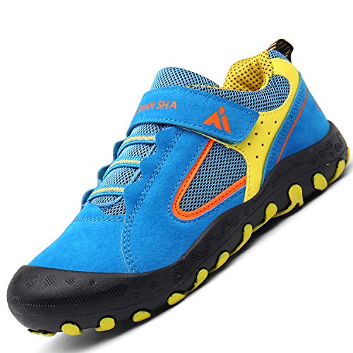 Mishansha Zapatos de Deportivos para Niño Niña Respirable Malla Zapatillas Running Antideslizante Goma Resistentes al Desgaste Plano Casual Zapato Ligeras Suave Unisex Calzado, Azul 38