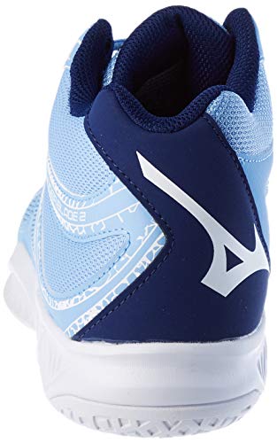 Mizuno Thunder Blade 2 Mid, Zapatillas de vóleibol Mujer, Dellarblue/Blancanieves/2768c, 43 EU