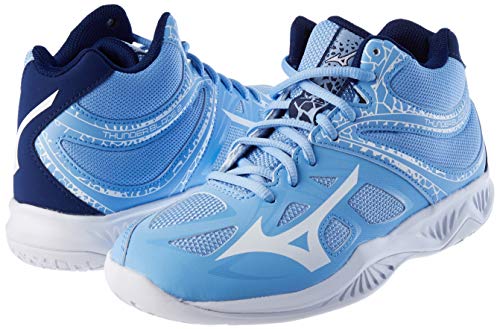 Mizuno Thunder Blade 2 Mid, Zapatillas de vóleibol Mujer, Dellarblue/Blancanieves/2768c, 43 EU