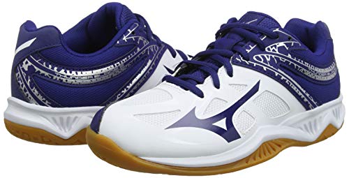 Mizuno Thunder Blade 2, Zapatillas de Voleibol Unisex Adulto, Blanco Blanco Azul Plata 14, 45 EU