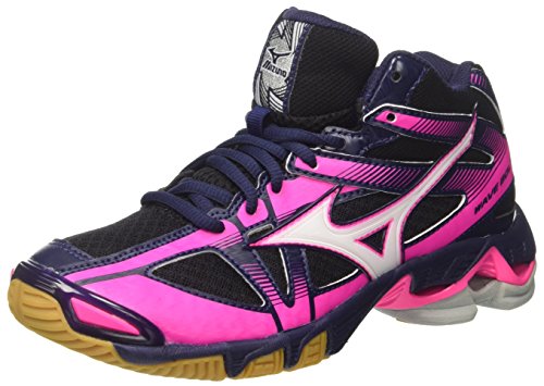 Mizuno Wave Bolt Mid Wos, Zapatos de Voleibol Mujer, Multicolor (Black/White/Peacoat), 36.5 EU