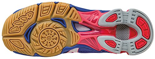 Mizuno Wave Bolt Wos, Zapatillas de Voleibol Mujer, Azul (Dazzlingblue/White/Divapink), 40.5 EU