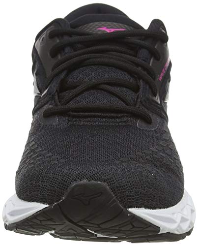 Mizuno Wave Creation 21, Zapatillas para Correr de Carretera Mujer, Negro/Fantasma/Pinkglo, 38.5 EU