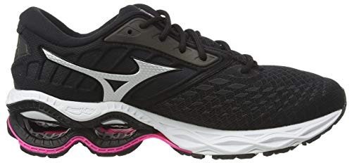 Mizuno Wave Creation 21, Zapatillas para Correr de Carretera Mujer, Negro/Fantasma/Pinkglo, 38.5 EU