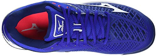 Mizuno Wave Exceed Tour 4 AC, Zapatos de Tenis Unisex Adulto, Reflexblue Wht Diva Rosa, 44.5 EU