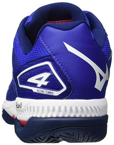 Mizuno Wave Exceed Tour 4 AC, Zapatos de Tenis Unisex Adulto, Reflexblue Wht Diva Rosa, 44.5 EU