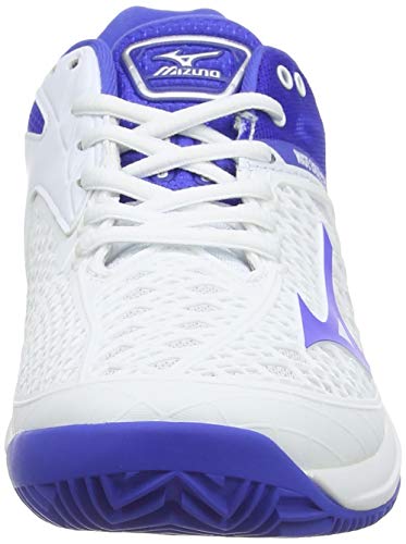 Mizuno Wave Exceed Tour4 CC, Zapatillas de Tenis Mujer, Blanco (Wht/Dazzling Blue/Silver 25), 40 EU