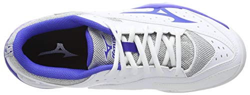 Mizuno Wave Flash CC, Zapatillas de Tenis Mujer, Blanco (Wht/Dazzling Blue/Hrise 25), 38 EU