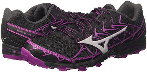 Mizuno Wave Hayate 4 Wos, Zapatillas de Running Mujer, Multicolor (Black/Silver/Clover 03), 37 EU