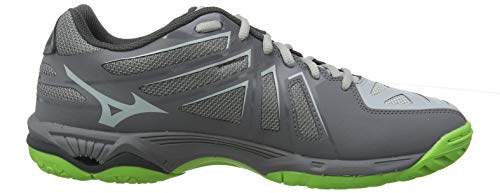 Mizuno Wave Hurricane 3, Zapatos de Voleibol Unisex Adulto, Gris (High Rise/Black/Jasmineg 37), 40 EU