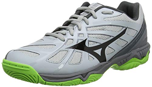 Mizuno Wave Hurricane 3, Zapatos de Voleibol Unisex Adulto, Gris (High Rise/Black/Jasmineg 37), 40 EU
