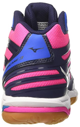 Mizuno Wave Hurricane Mid Wos, Zapatos de Voleibol para Mujer, Multicolor (Peacoat/White/Divablue), 38.5 EU