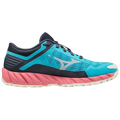 Mizuno Wave Ibuki 3, Zapatillas para Carreras de montaa Mujer, Scubablue Tearose Blanco, 38.5 EU