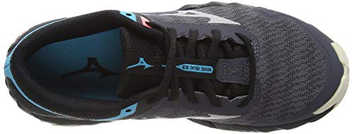 Mizuno Wave Ibuki 3, Zapatillas para Carreras de montaña Mujer, Imán/Cristal Gris/Azul, 43 EU