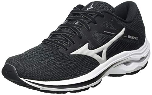 Mizuno Wave Inspire 17, Zapatillas para Correr Mujer, Darkshadow Lunarrock Negro, 37 EU