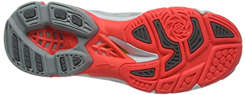 Mizuno Wave Lightning Z5, Zapatillas de Voleibol Unisex Adulto, Gris Glaciergray Blanco Fiery Coral 60, 36.5 EU