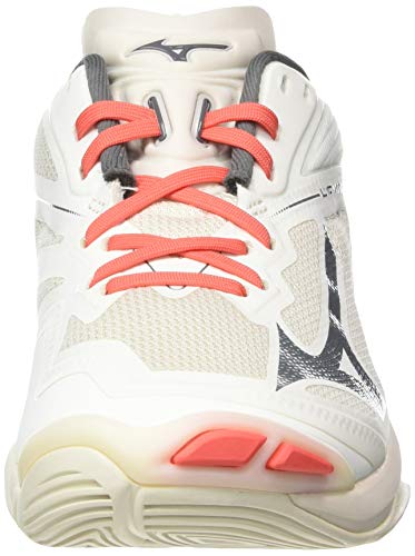 Mizuno Wave Lightning Z6, Zapatillas de vóleibol Mujer, Blancanieves/Qshade/Coralf, 40.5 EU