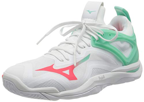 Mizuno Wave Mirage 3, Zapatilla de Balonmano Mujer, Blanco Fierycoral2 Iceg, 40.5 EU