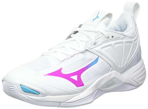 Mizuno Wave Momentum 2, Zapatillas de vóleibol Mujer, Blueatoll Blanco Pinkglo, 43 EU