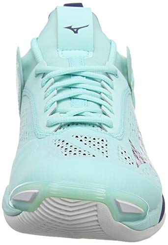 Mizuno Wave Momentum, Zapatillas de Voleibol Mujer, Luz Azul Azul Astral Aura Blanco 28, 38 EU