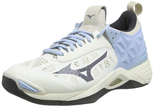 Mizuno Wave Momentum, Zapatillas de vóleibol Mujer, Swhite/Dark Shadow/Angelf, 43 EU