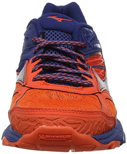 Mizuno Wave Mujin 5, Zapatillas de Running para Hombre, Rojo (Cherrytomato/Silver/Estate Blue 03), 42.5 EU