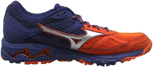 Mizuno Wave Mujin 5, Zapatillas de Running para Hombre, Rojo (Cherrytomato/Silver/Estate Blue 03), 42.5 EU