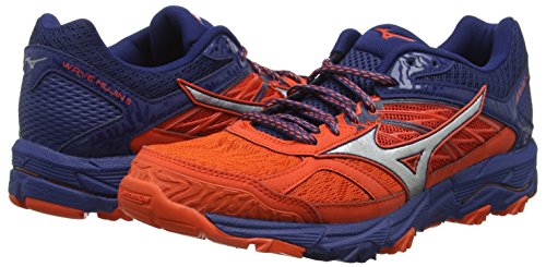 Mizuno Wave Mujin 5, Zapatillas de Running para Hombre, Rojo (Cherrytomato/Silver/Estate Blue 03), 42.5 EU
