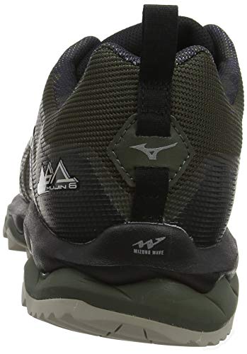 Mizuno Wave Mujin 6, Zapatillas de Trail Running Hombre, Noir Argent, 44.5 EU