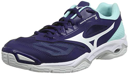 Mizuno Wave Phantom 2, Zapatillas de Balonmano Mujer, Púrpura Astral Aura Blanco Azul Ligero 15, 42.5 EU