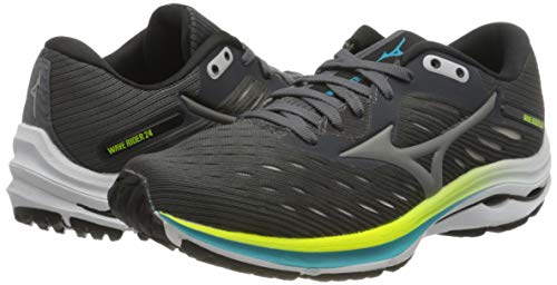 Mizuno Wave Rider 24, Zapatillas para Correr de Carretera Mujer, Crock/Phantom/Scuba Blue, 37 EU