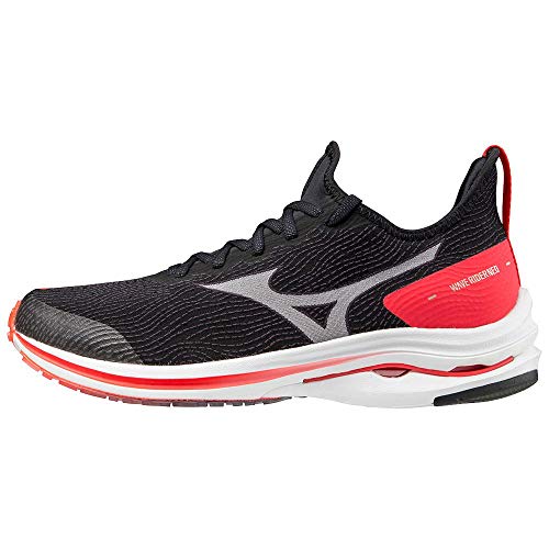 Mizuno Wave Rider Neo (W), Zapatillas de Running Mujer, Black/White/Ignition Red, 40 EU