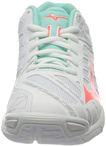 Mizuno Wave Voltage, Zapatillas de vleibol Mujer, Blanco Fierycoral2 Iceg, 43 EU