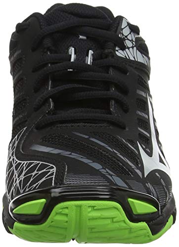 Mizuno Wave Voltage, Zapatillas de Voleibol Unisex Adulto, Negro Negro Alto Rise Verde Gecko 37, 43 EU