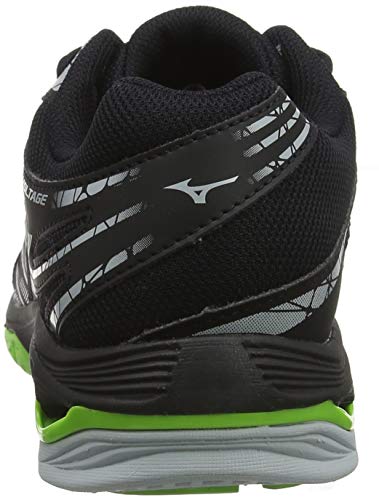 Mizuno Wave Voltage, Zapatillas de Voleibol Unisex Adulto, Negro Negro Alto Rise Verde Gecko 37, 43 EU