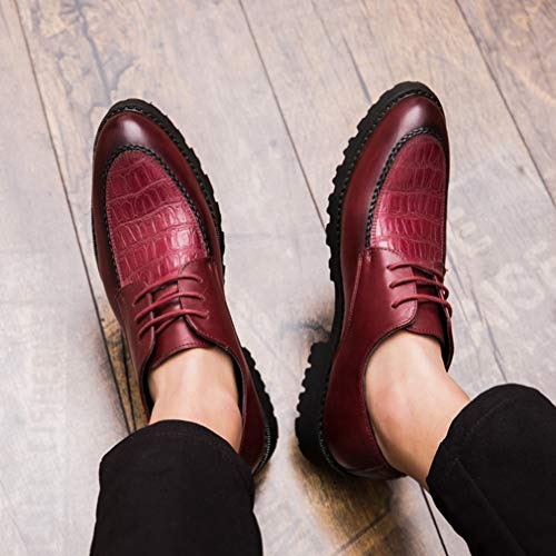 Mocasines de Hombre Zapatos de Cuero de Plataforma Vestido de Trabajo de Boda de Moda Calzado Masculino Zapatos Oxford de Brogue