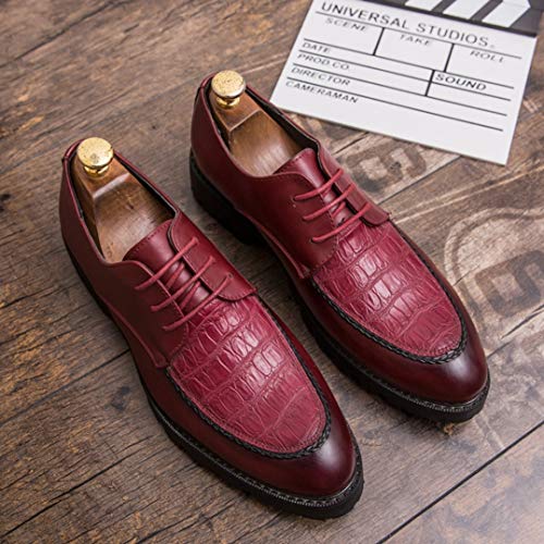 Mocasines de Hombre Zapatos de Cuero de Plataforma Vestido de Trabajo de Boda de Moda Calzado Masculino Zapatos Oxford de Brogue