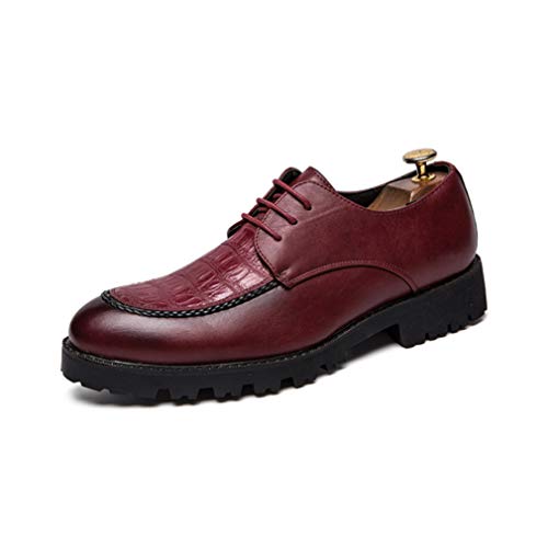 Mocasines de Hombre Zapatos de Cuero de Plataforma Vestido de Trabajo de Boda de Moda Calzado Masculino Zapatos Oxford de Brogue