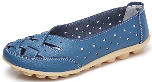 Mocasines para Mujer Ligero Loafers Casual Zapatillas Verano Zapatos del Barco Zapatos para Mujer Zapatos de Conducción Azul 40EU=41CN